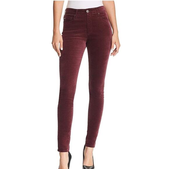 Adriano Goldschmied Women's Velvet Farrah High Rise Skinny Rich Carmine Sz 24R - Picture 1 of 12